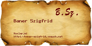 Baner Szigfrid névjegykártya